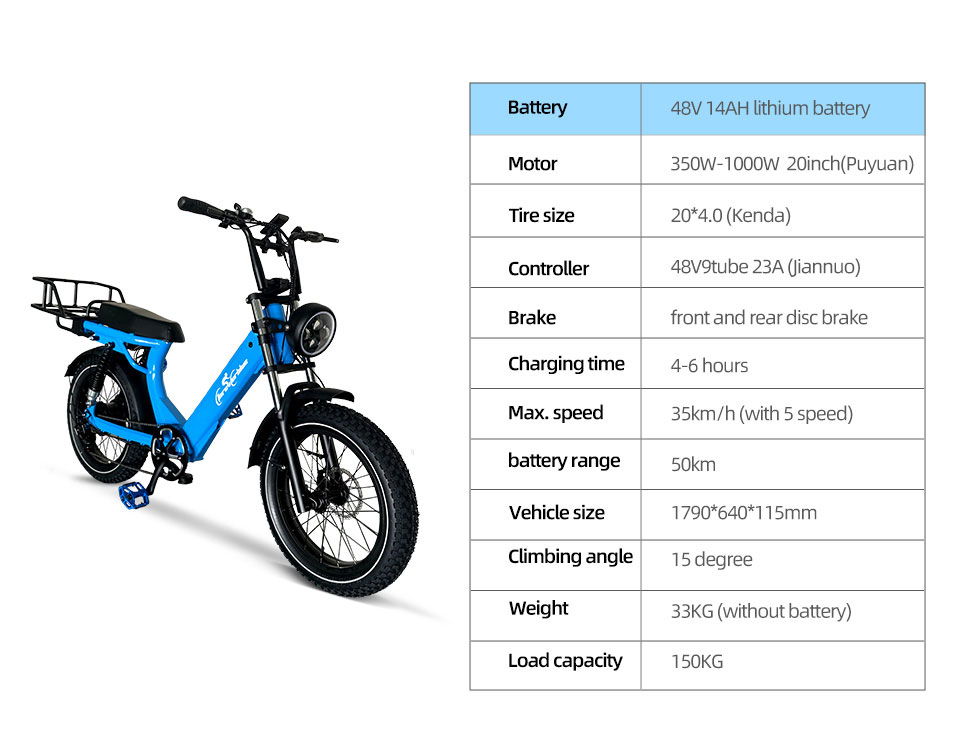 2205 350W-1000W 48V 13Ah14Ah 35kmh Lithium Pugna Electric Bike Detail02