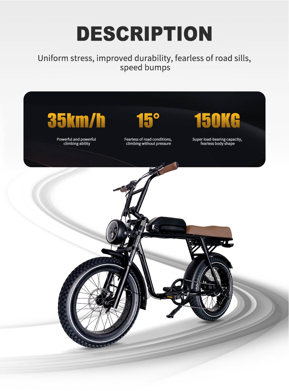 2206 350W-1000W 48V 10.4Ah14Ah 35kmh litijska baterija električni bicikl Detalj 05
