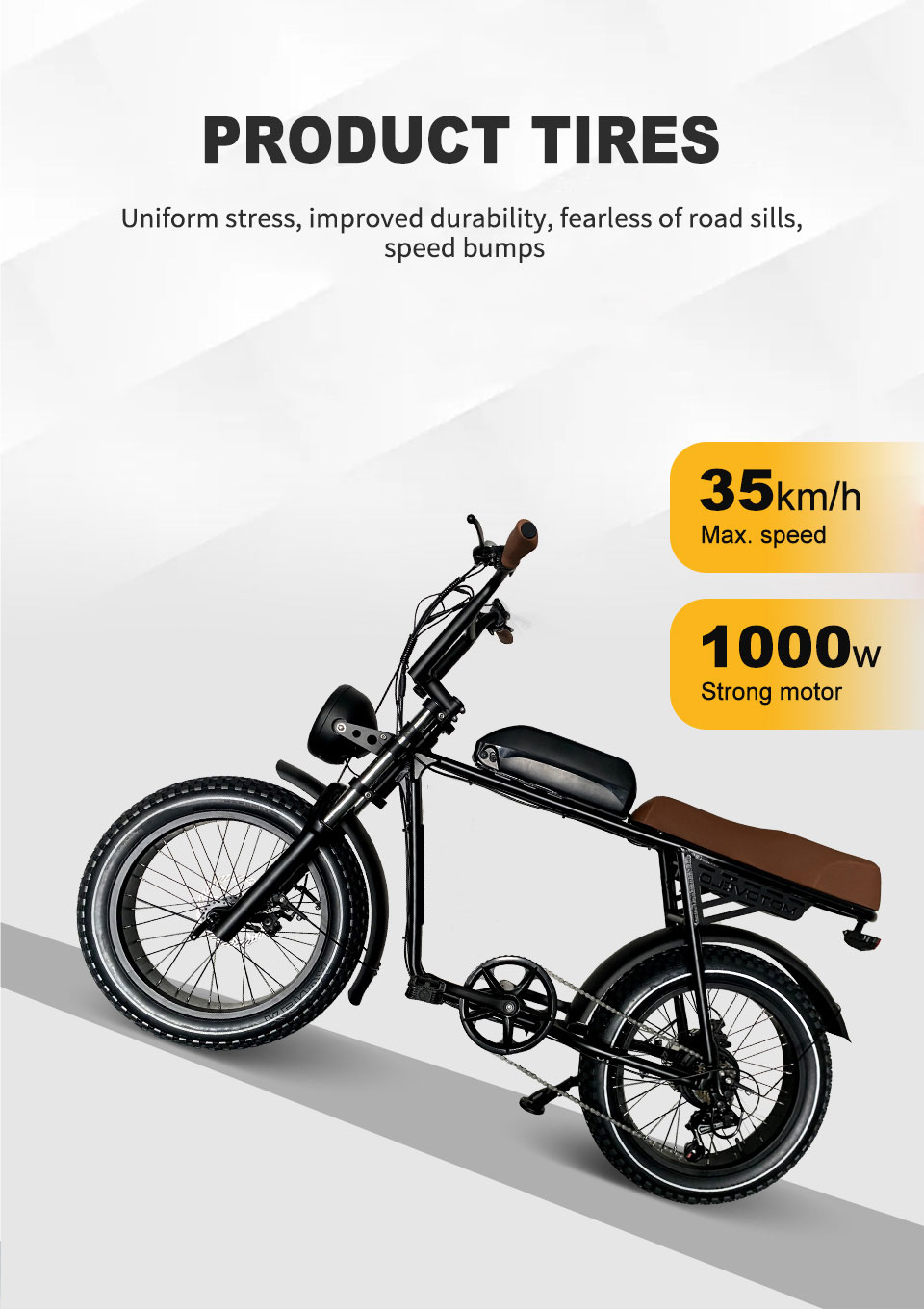 2206 350W-1000W 48V 10.4Ah14Ah 35kmh Lithium Battery Electric Bike Մանրամասն08