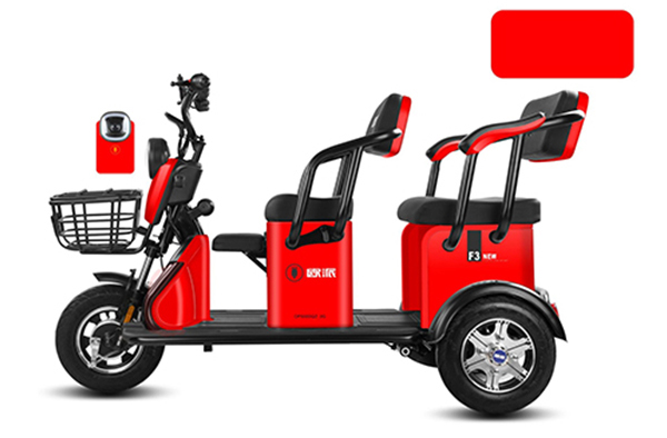 Cyclemix 电动三轮车 F3 彩色显示屏 无铅透明红，亮光哑光黑
