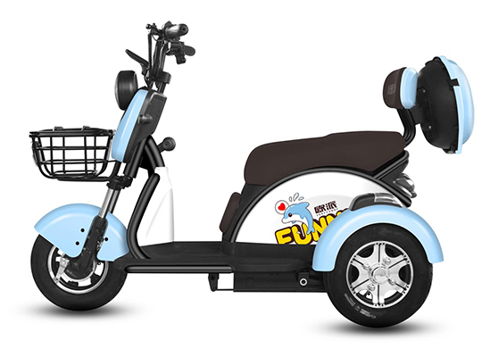 Cyclemix Produto Triciclo Eléctrico JKC2 Detalles Cor Azul Queixo
