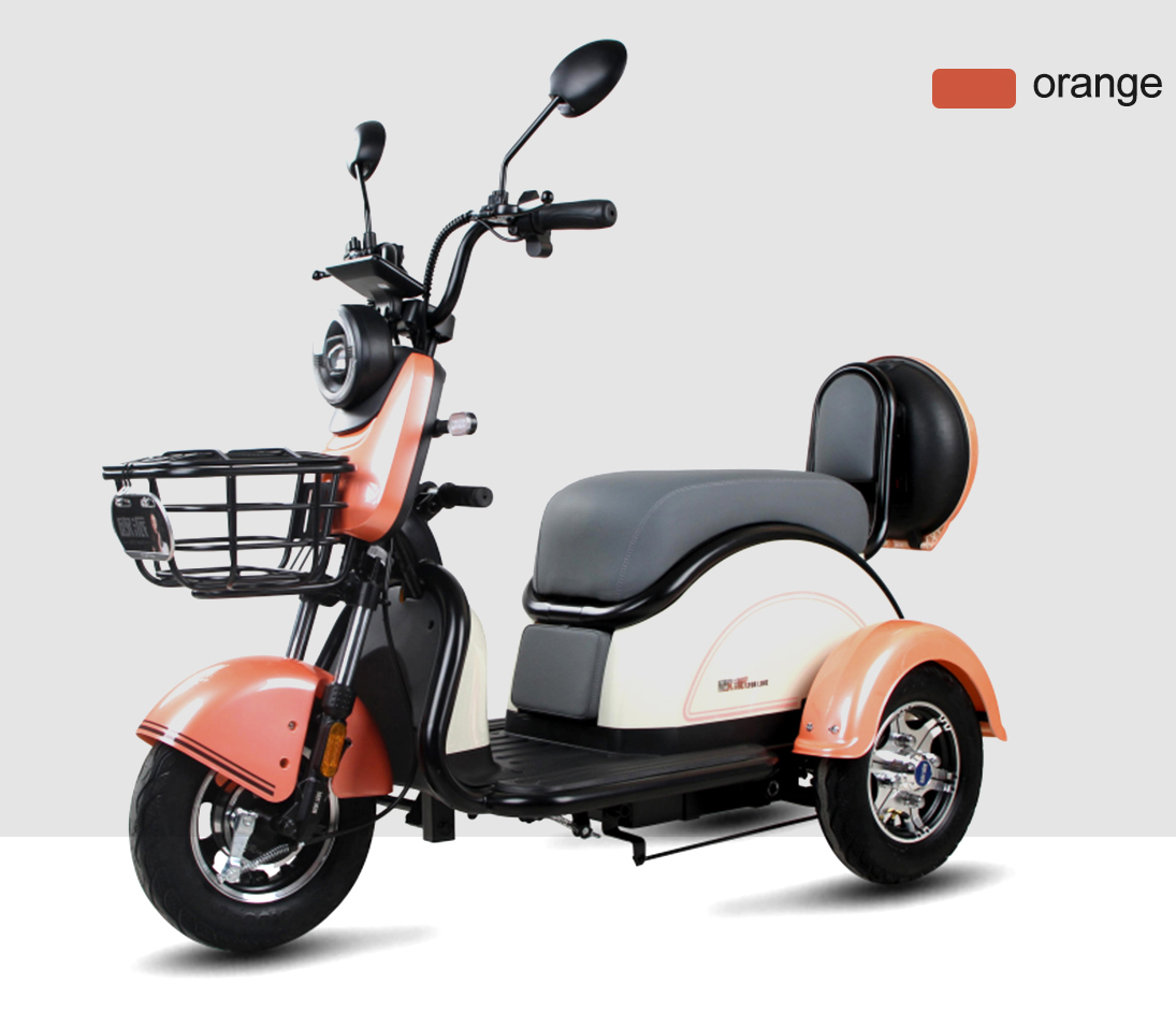 Cyclemix Prodotto Triciclo Elettrico JKC2 Dettagli Colore Arancione