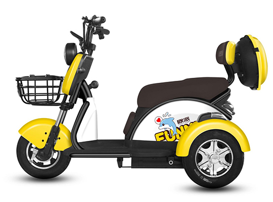 Cyclemix מוצר תלת אופן חשמלי JKC2 פרטים צבע פומלה צהוב