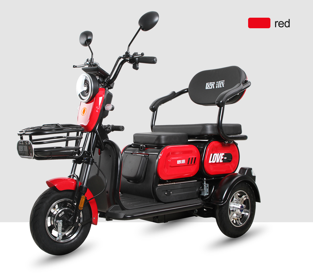 Cyclemix उत्पादन इलेक्ट्रिक ट्रायसायकल X5 तपशील रंग लाल