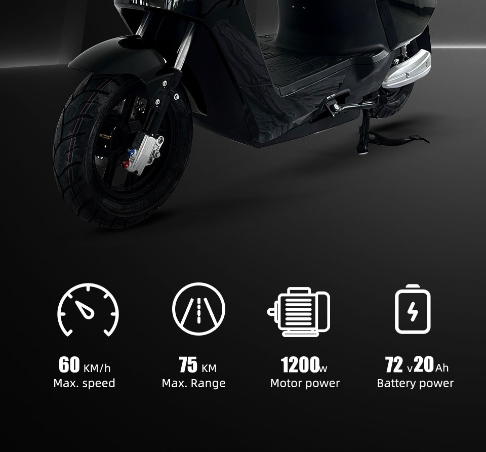 Electric Moped H1 1200W 72V 20Ah 60kmh (Opsyonal) Mga Detalye02