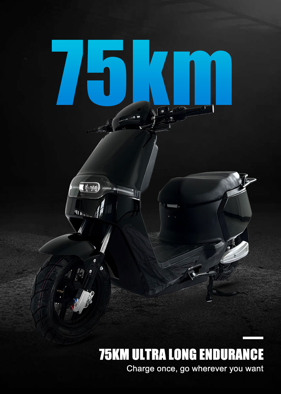 Električni moped H1 1200W 72V 20Ah 60kmh (opciono) Detalji04