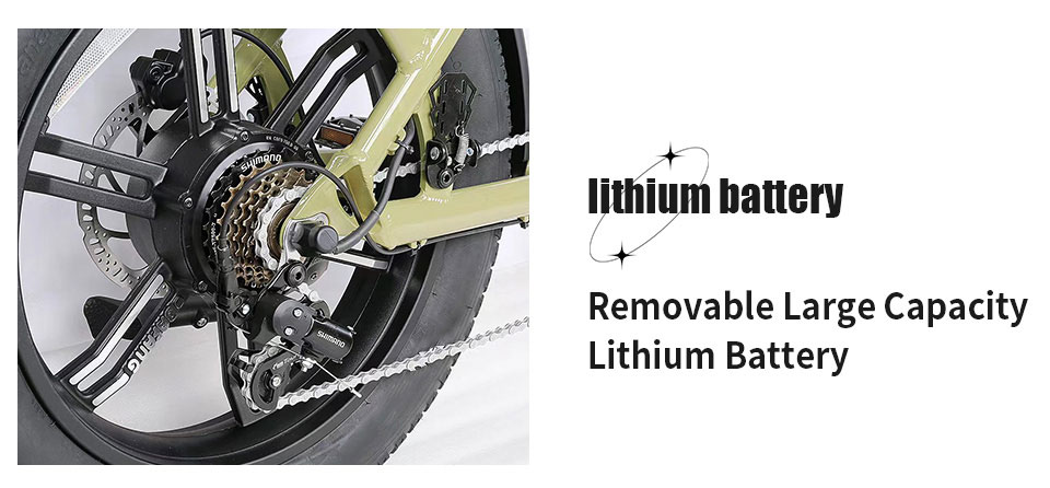 Bicicleta elétrica com bateria de lítio JG-TDN30Z 500W 48V 12,8Ah 32KmH Detalhe04