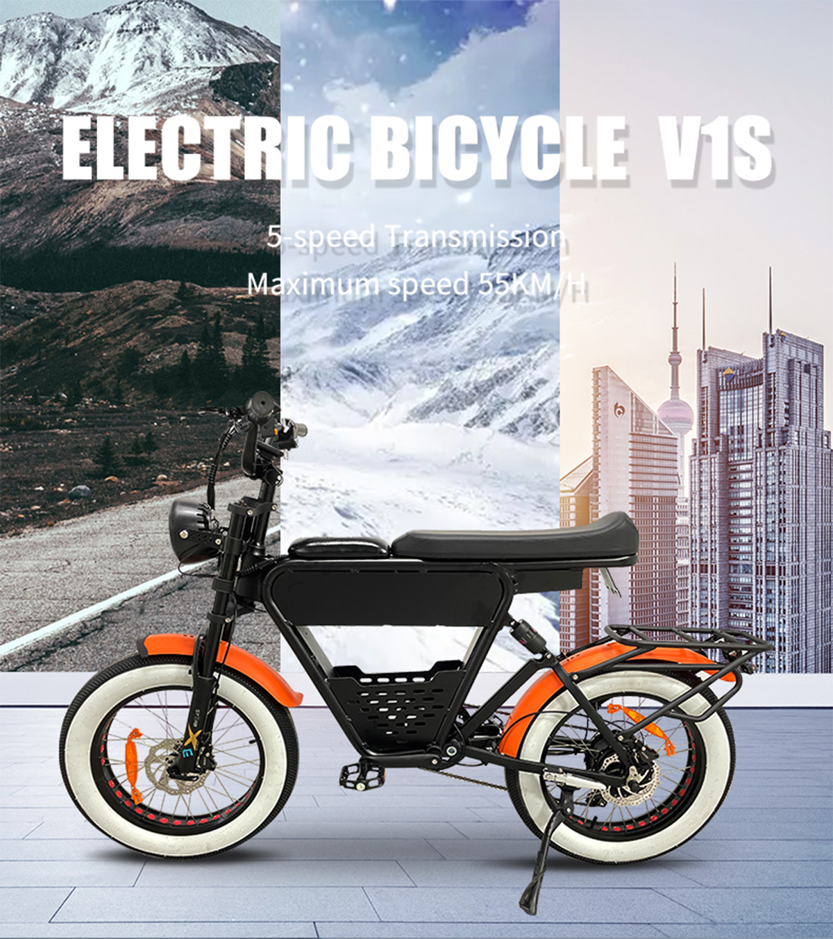 Bateria de liti opcional de 500 W 750 W 1000 W 20 polzades 48 V 35 Ah Detalls de la bicicleta elèctrica 1