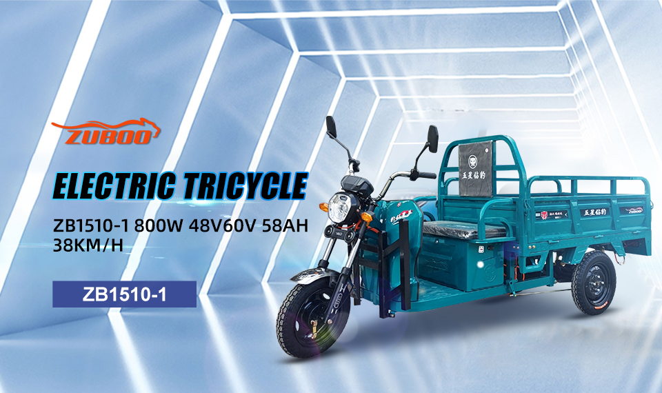 ZB1510-1 800W 48V 60V 58Ah 38Km/H Lead Acid Batterij Elektryske Tricycle