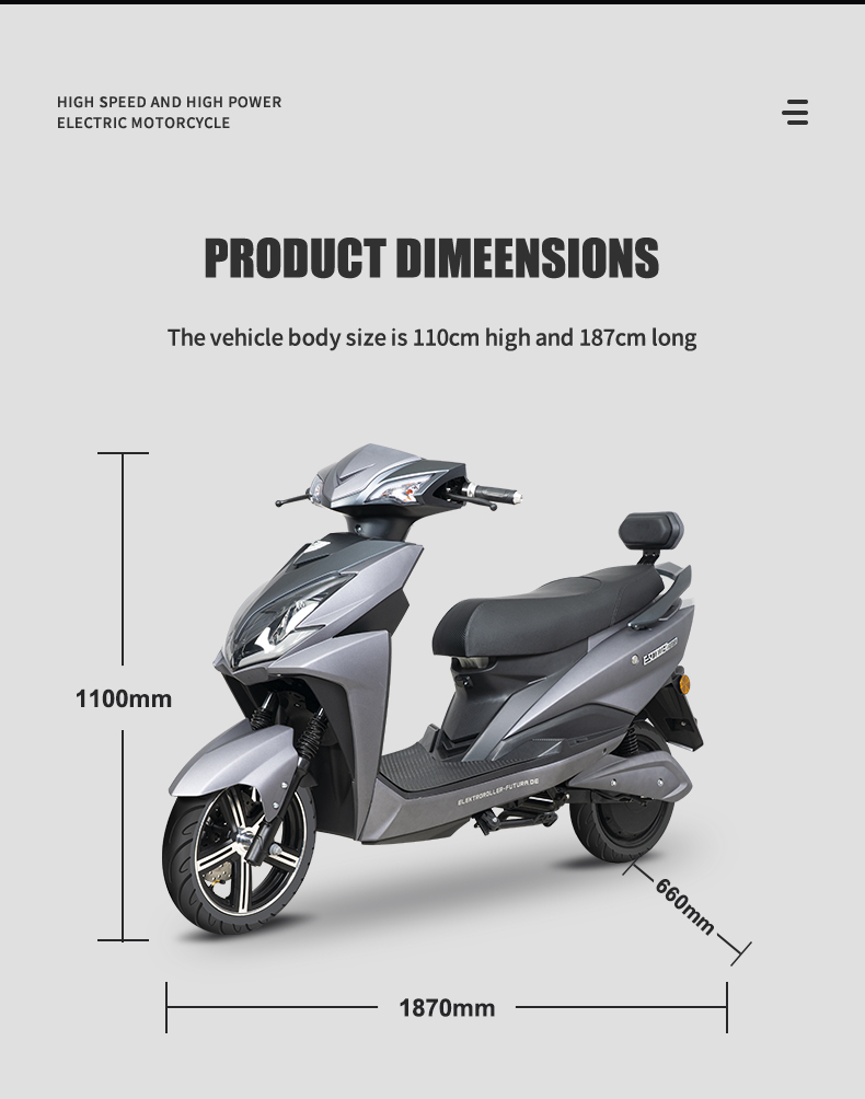 OPY-EM005 Maksimalna brzina 55Km/H Maksimalni domet 65Km Detalji električnog motocikla 6