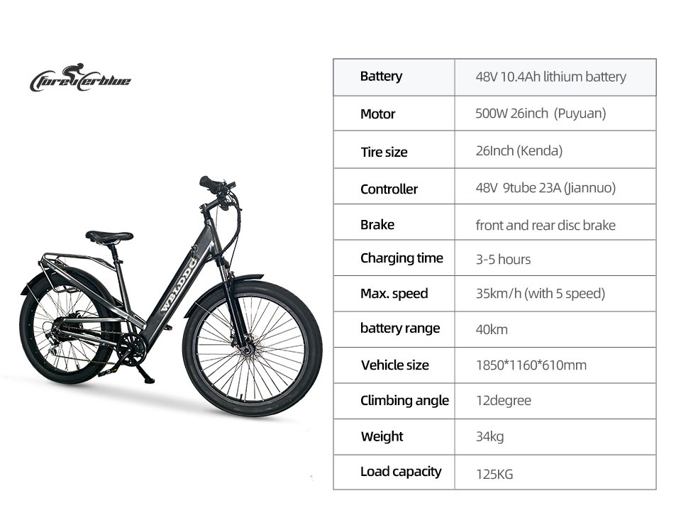 1908 500W 48V 10.4Ah14Ah 35kmh Lithium Battery Electric Bike Detail02