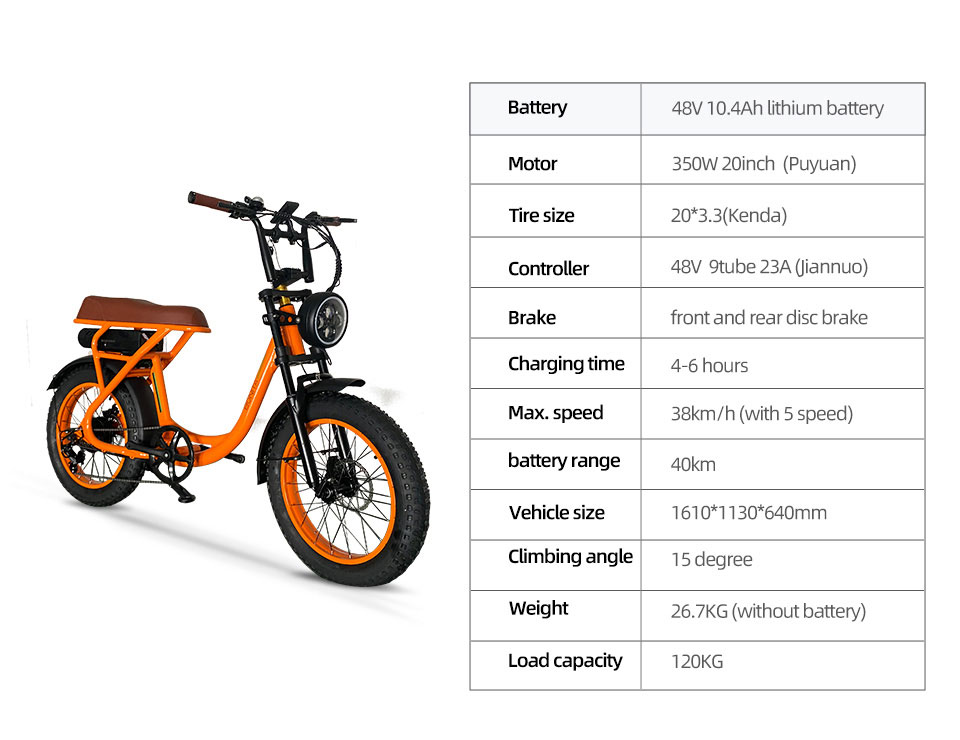 2207 350W 48V 10.4Ah14Ah 38kmh Lithium Battery Electric Bike Detail02