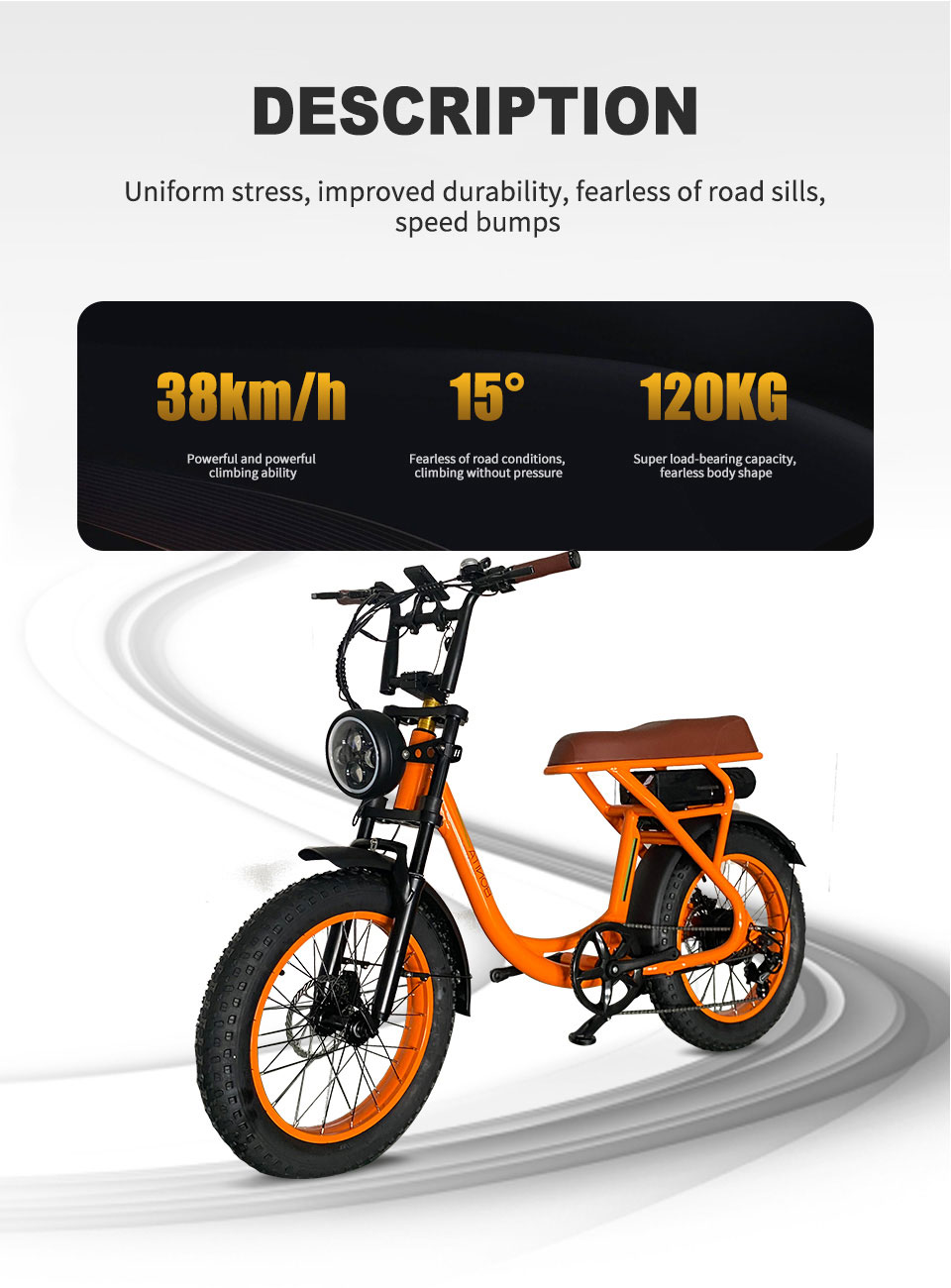 2207 350W 48V 10.4Ah14Ah 38kmh Lithium Battery Electric Bike Detail05