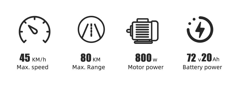 Electric Moped B02-1 800W 72V 20Ah 45kmh Details2