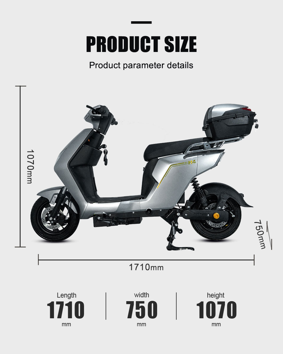 Electric Moped H4 800W 48V60V72V 20Ah 45kmh Details02