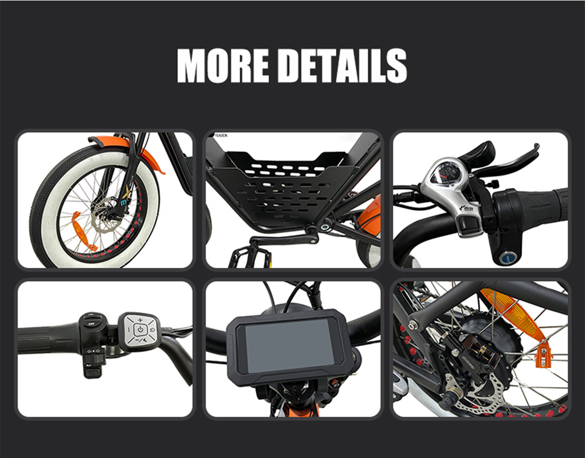 Opsyonal 500w 750W 1000W 20inch 48v Lithium Battery Ebike Detalye 5