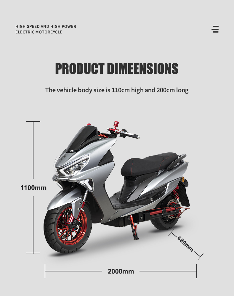 JCH High Speed And High Power Electric Motorcycle Details 6